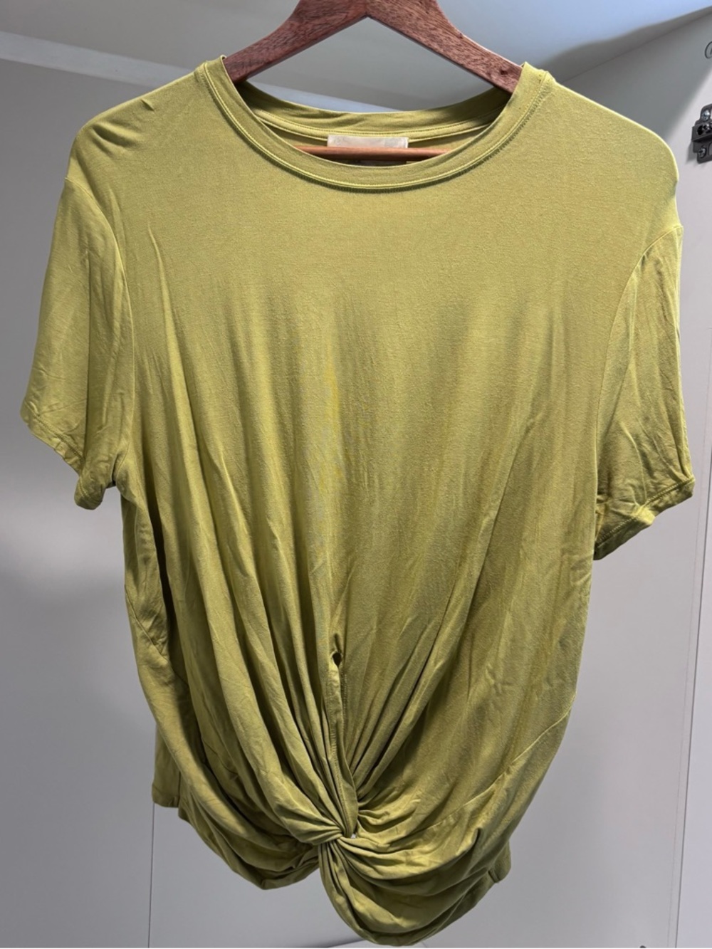 Band of Gypsies Green Twist-Front Short Sleeve Tee